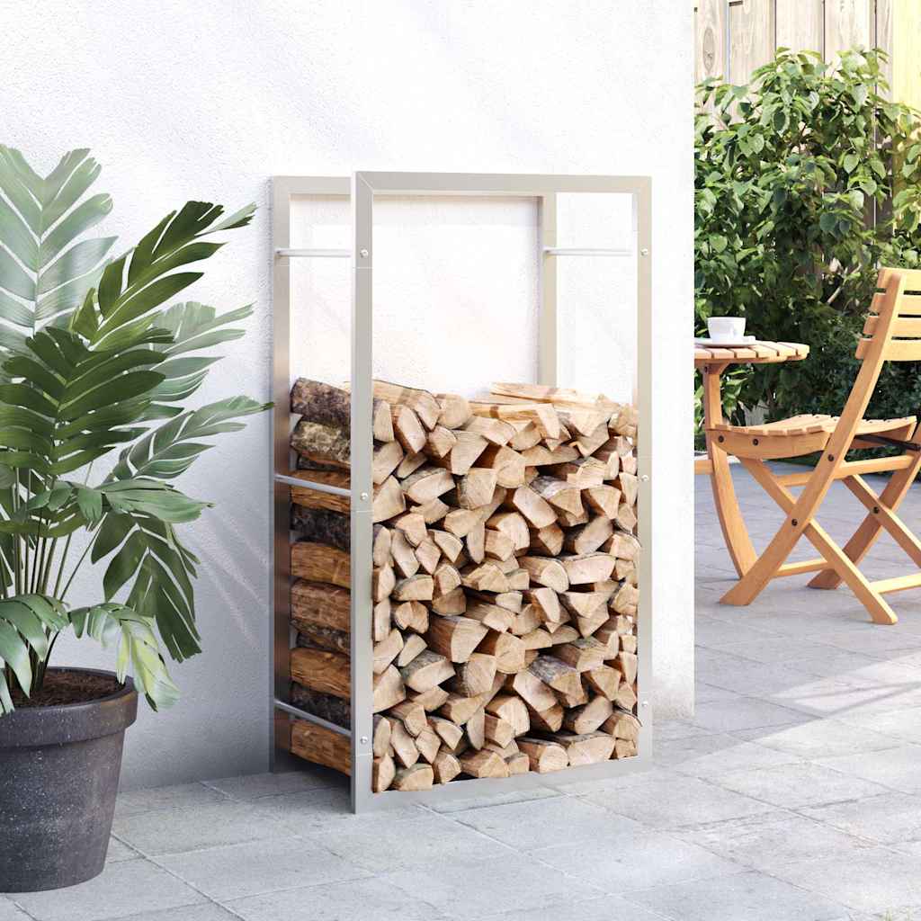 Vidaxx support à bois de chauffage 50x28x94 cm en acier inoxydable