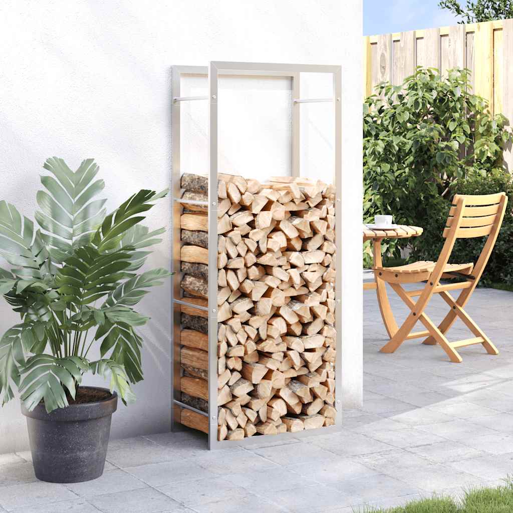 Vidaxx support à bois de chauffage 50x28x132 cm en acier inoxydable