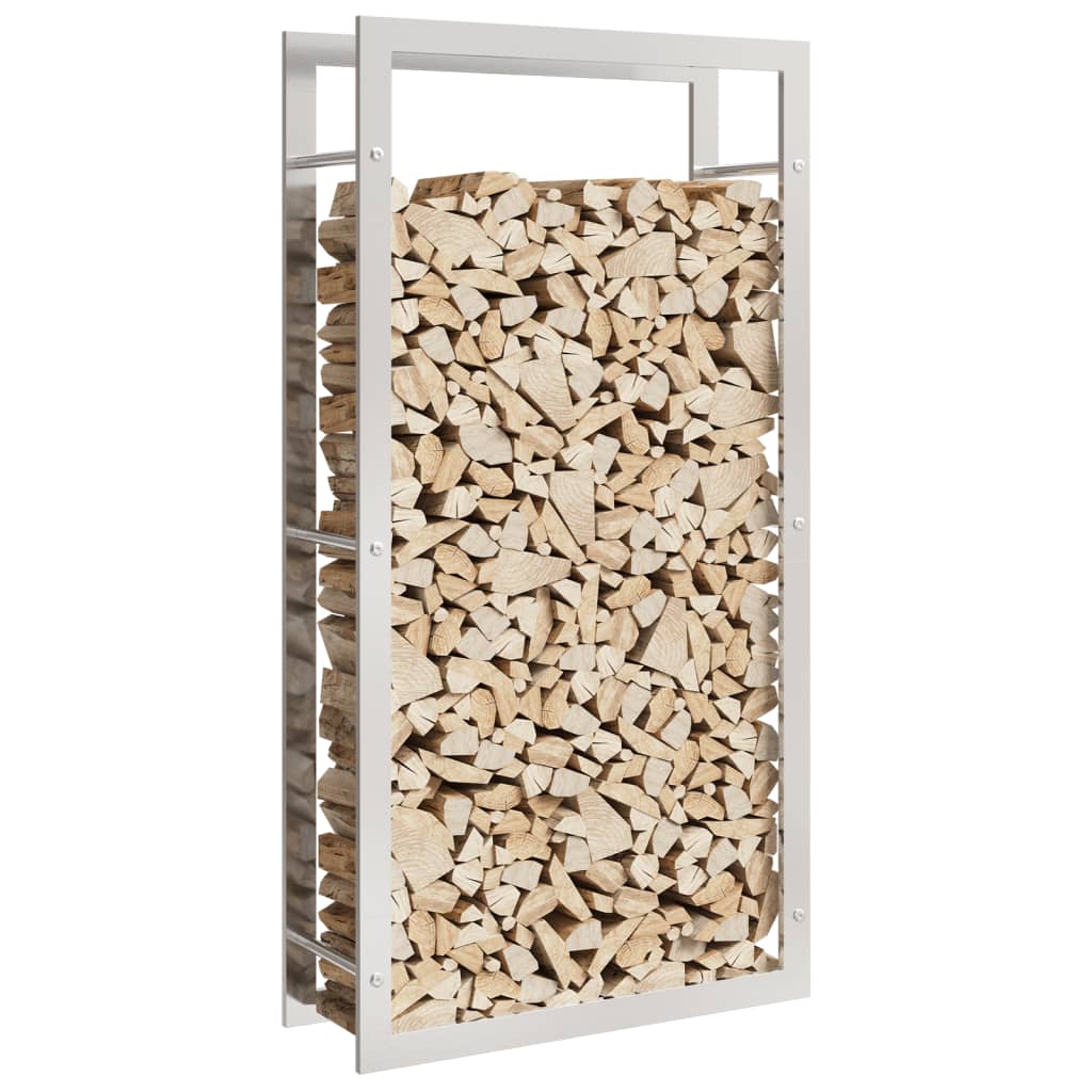 Vidaxx support à bois de chauffage 80x28x154 cm en acier inoxydable