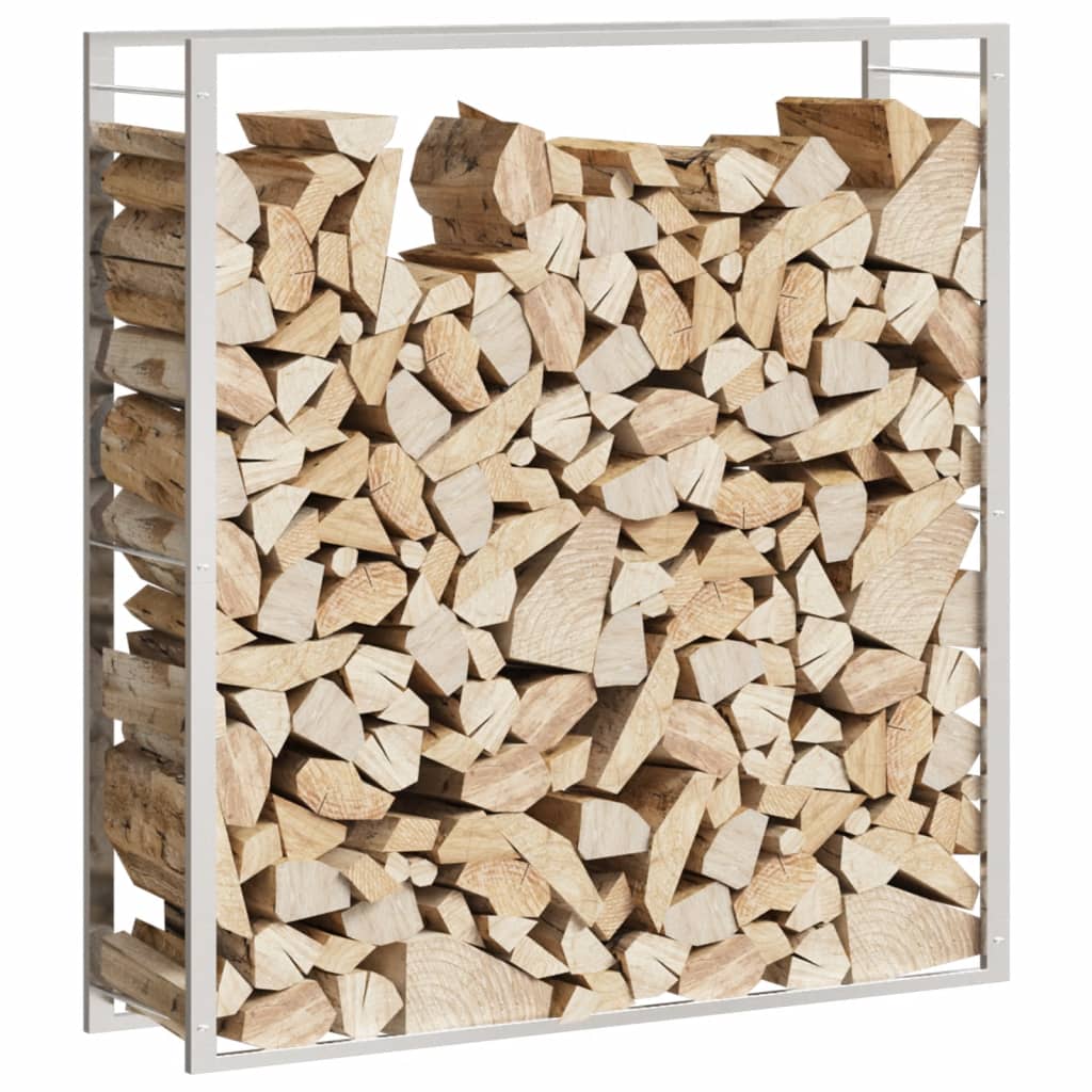 Vidaxx support à bois de chauffage 110x28x116 cm en acier inoxydable