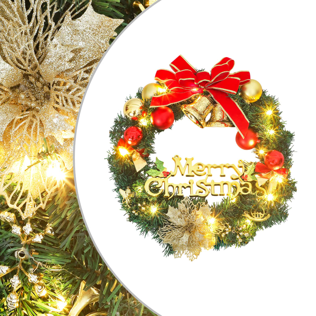 VidaXL couronne de Noël avec 35 LED 60 cm vert
