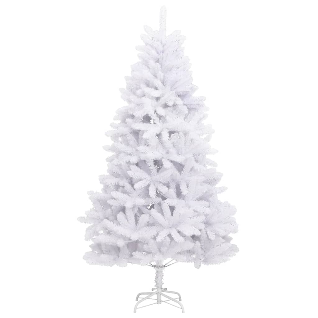 VidaXL Sapin de Noël artificiel avec charnières avec support 210 cm blanc