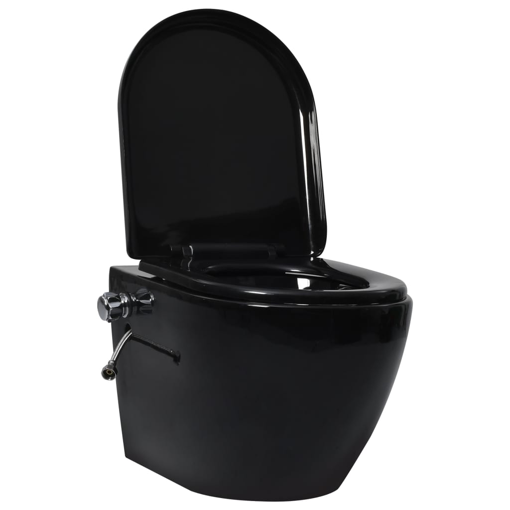 VidaXL WC suspendu sans rebord avec réservoir caché céramique blanc