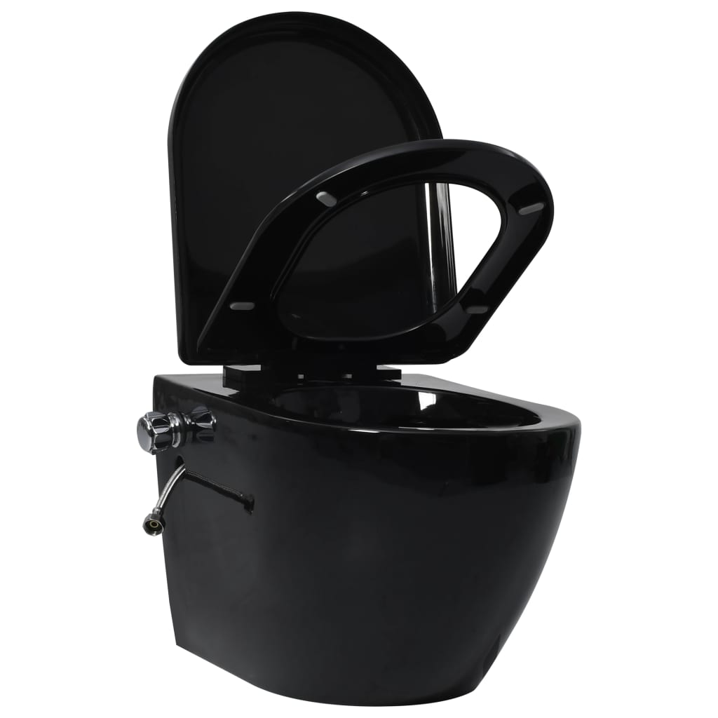 VidaXL WC suspendu sans rebord avec réservoir caché céramique blanc