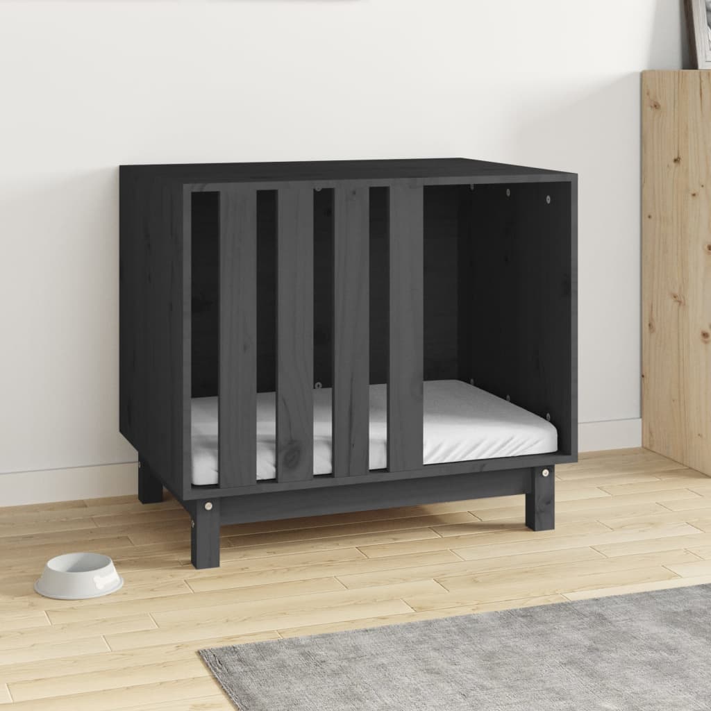 Vidaxl Dog Loft 70x50x62 cm Gris de pin massif