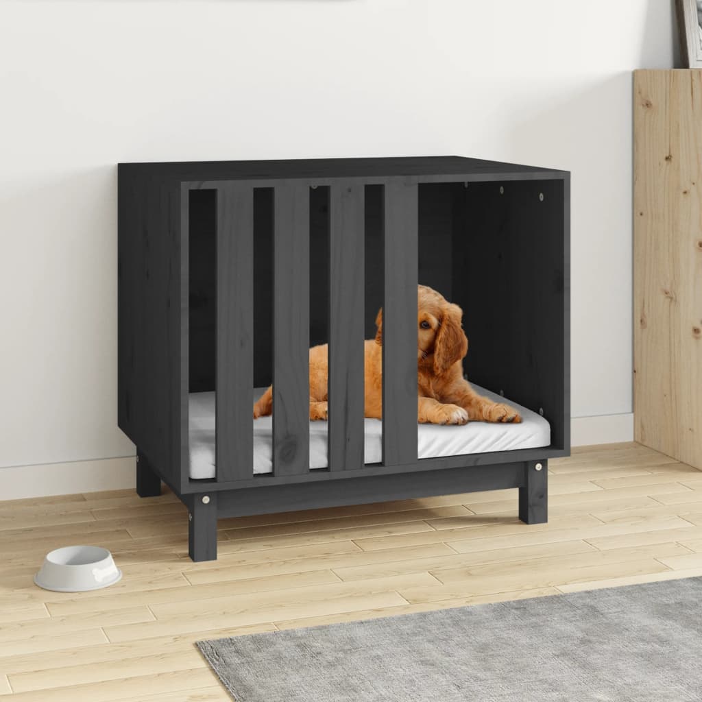 Vidaxl Dog Loft 70x50x62 cm Gris de pin massif