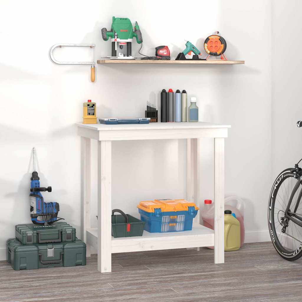 Vidaxx établi 80x50x80 cm bois de pin massif blanc