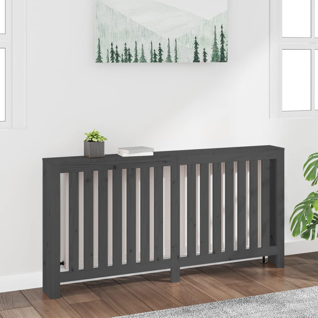 Vidaxx contour de radiateur 169x19x84 cm bois de pin massif gris