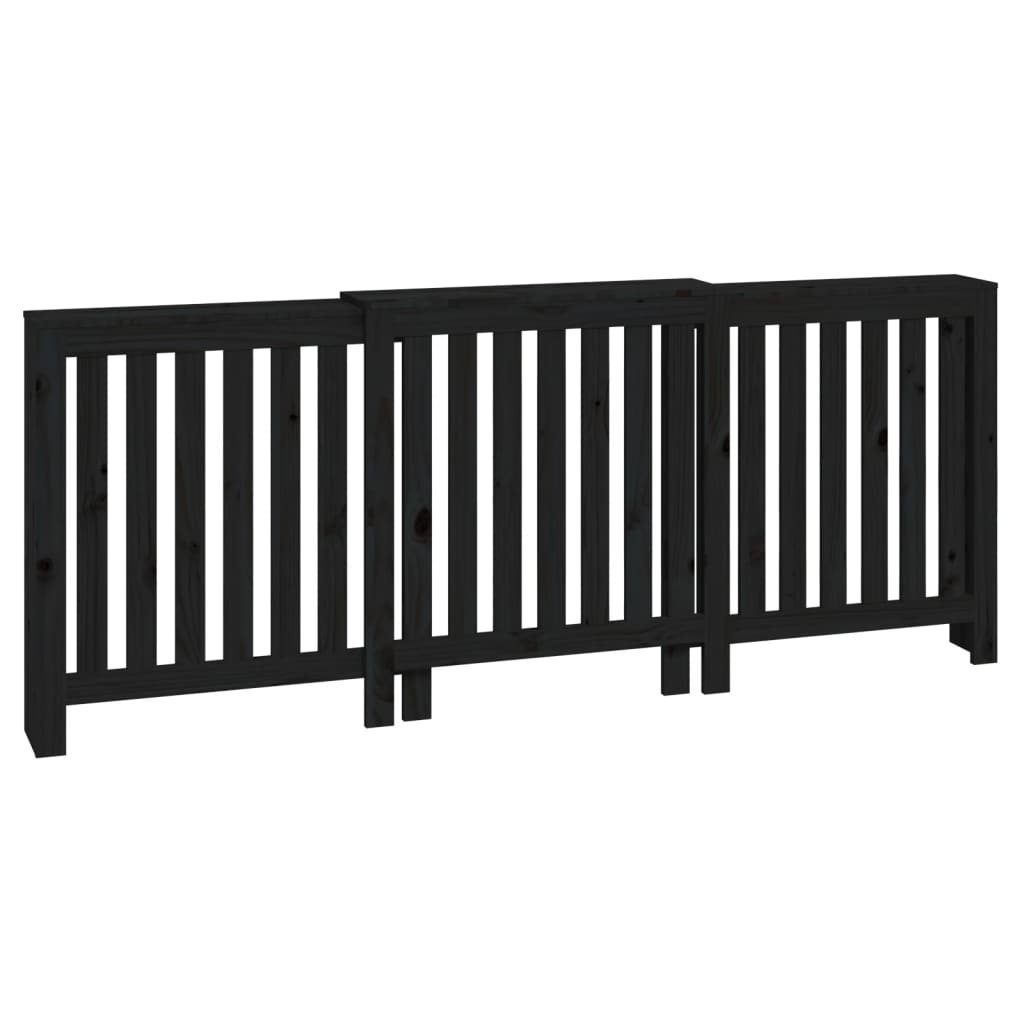 VidaXL Boîtier de radiateur 210x21x85 cm bois de pin massif noir