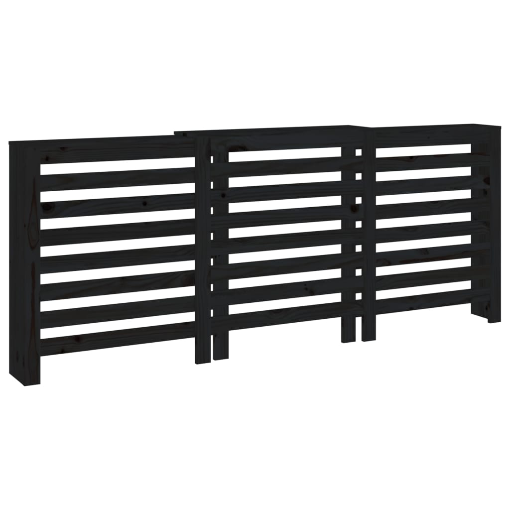 VidaXL Boîtier de radiateur 210x21x85 cm bois de pin massif noir