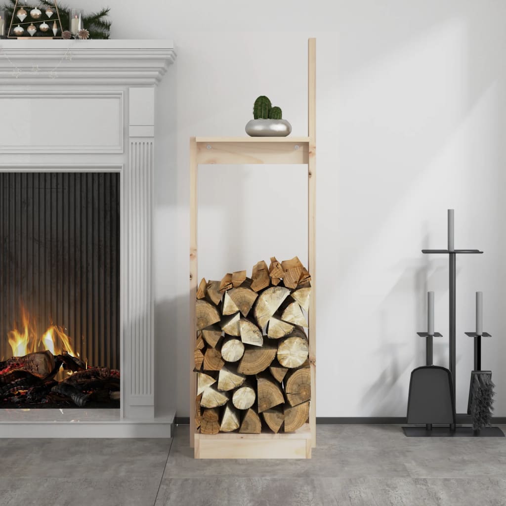 Vidaxxl porte-bûches 33,5x30x110 cm bois de pin massif