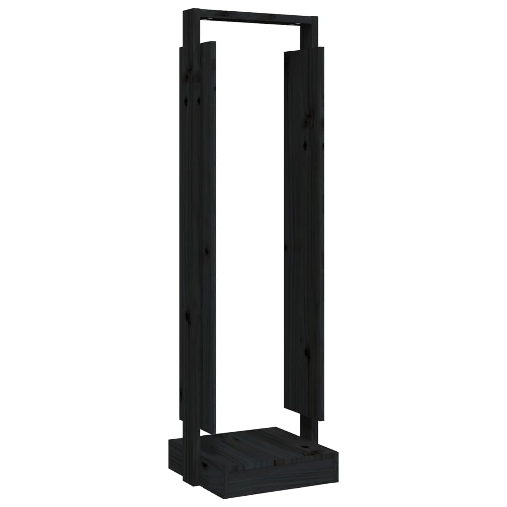 Porte-bloc de bois vidaxl 33.5x30x110 cm Pine solide noir