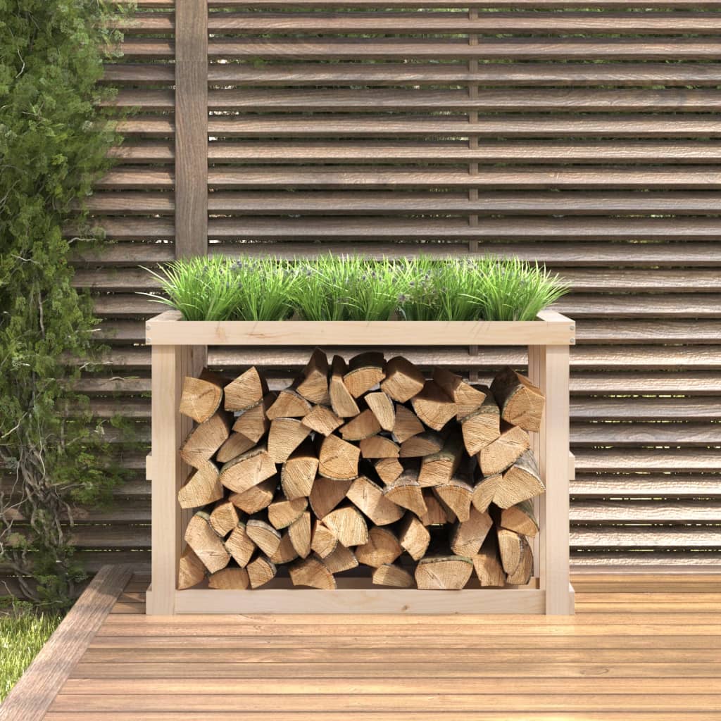 Vidaxxl porte-bûches 108x52x74 cm bois de pin massif