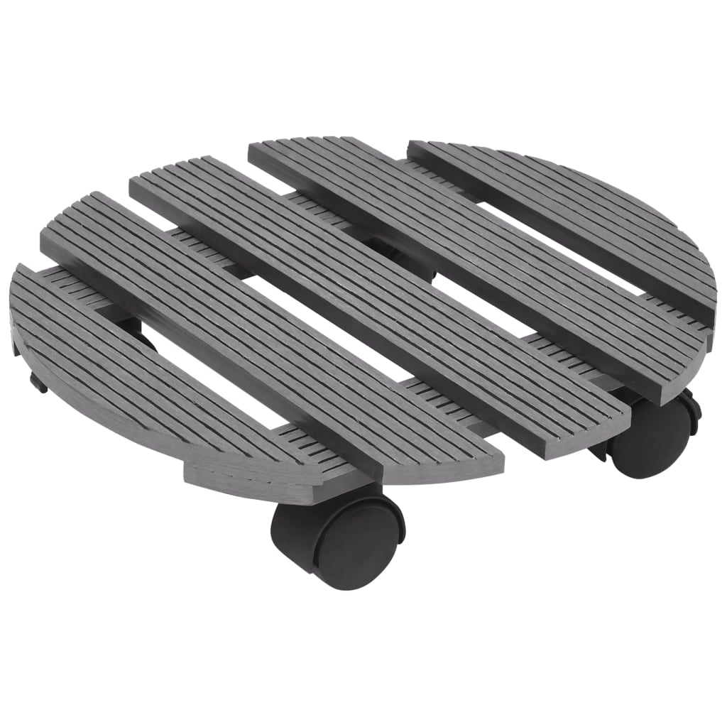 VidaXL Chariots à plantes 4 pcs Ø30x7,5 cm HKC gris