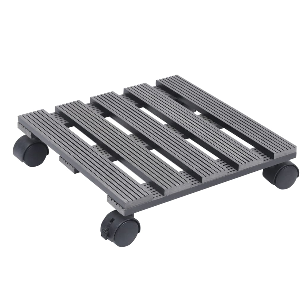 VidaXL Chariots à plantes 4 pcs 30x30x7,5 cm HKC gris