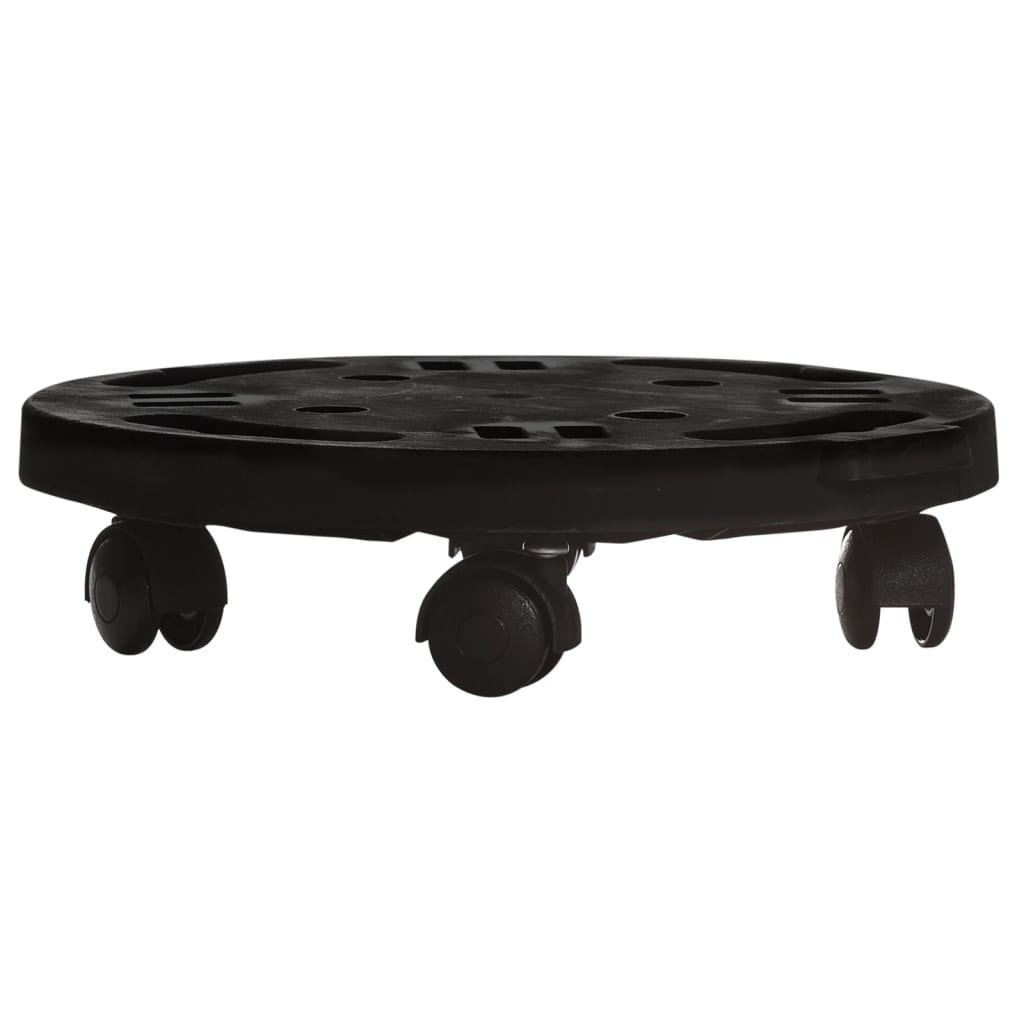 Trolleys végétaux vidaxl avec roues 2 pcs 170 kg de diamètre 30 cm noir