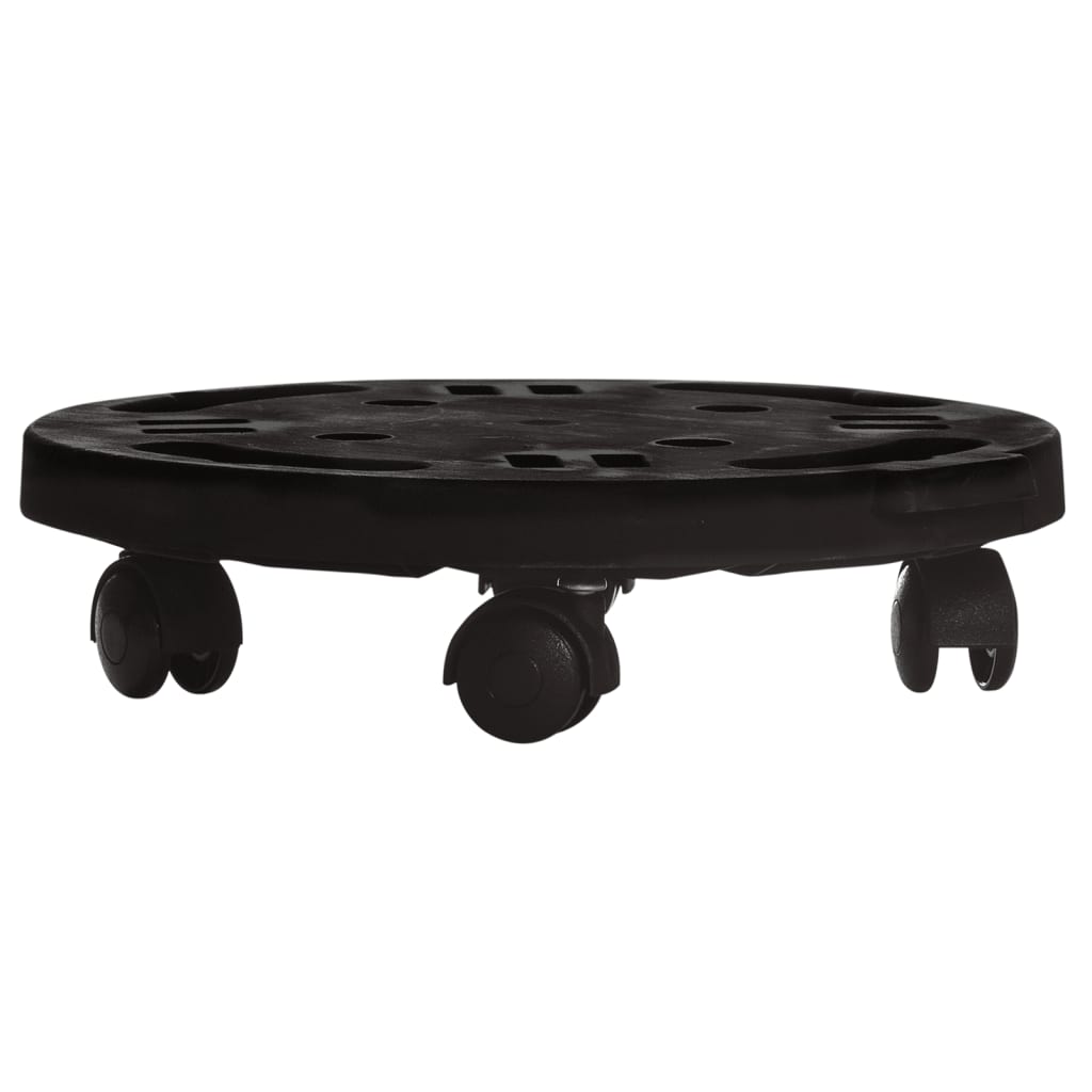 VidaXL Chariots pour plantes à roulettes 5 pcs 170 kg diamètre 30 cm noir