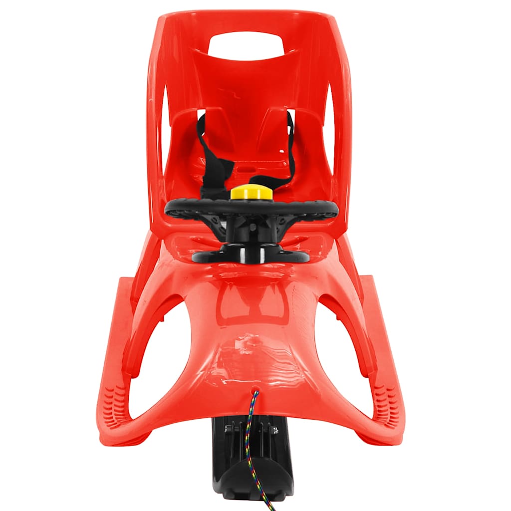 Slee Vidaxl avec sièges et direction 102.5x40x23 cm rouge polypropène