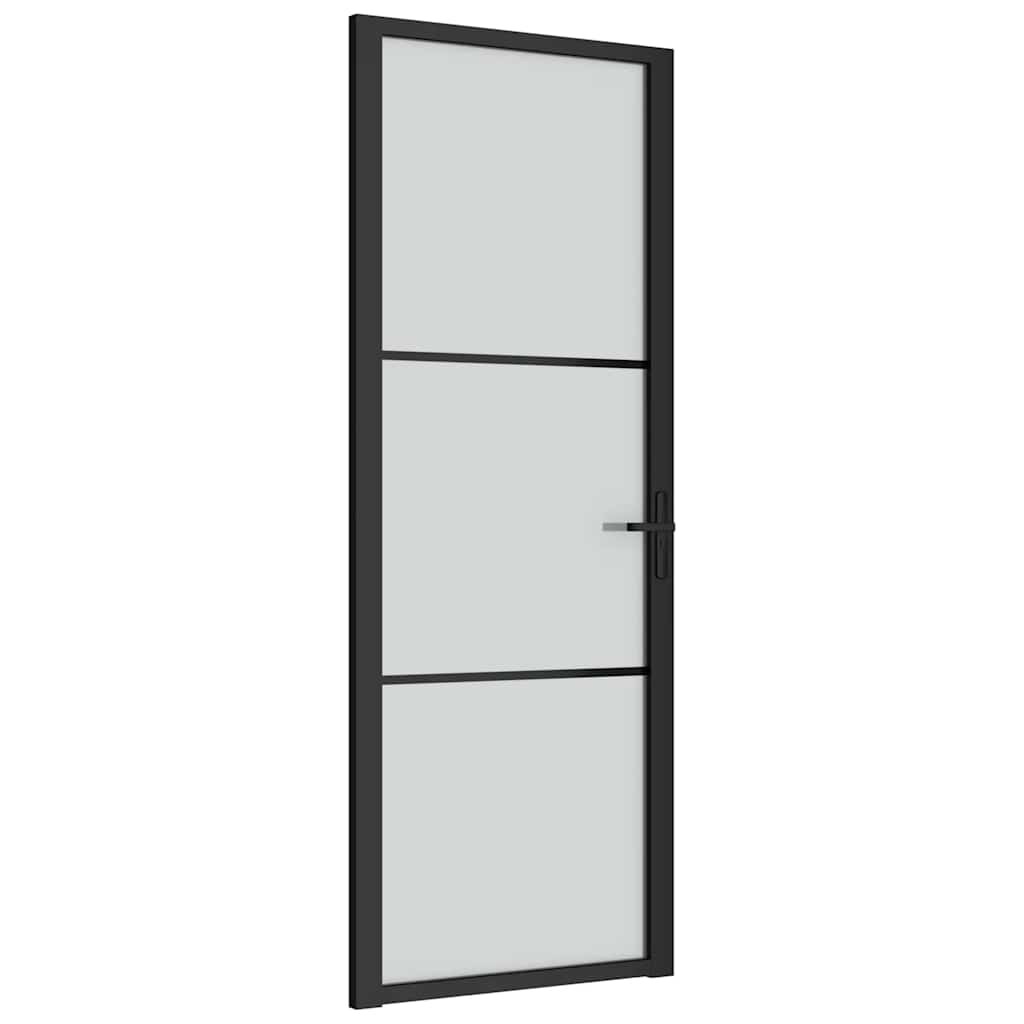 Vidaxx porte intérieure 76x201,5 cm verre dépoli et aluminium noir