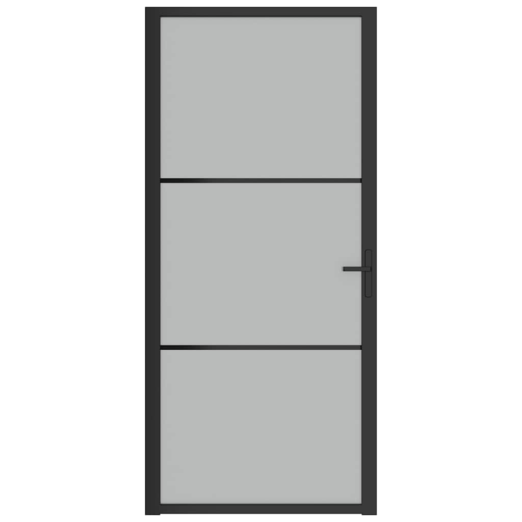 VidaXL Porte intérieure 93x201,5 cm verre dépoli et aluminium noir