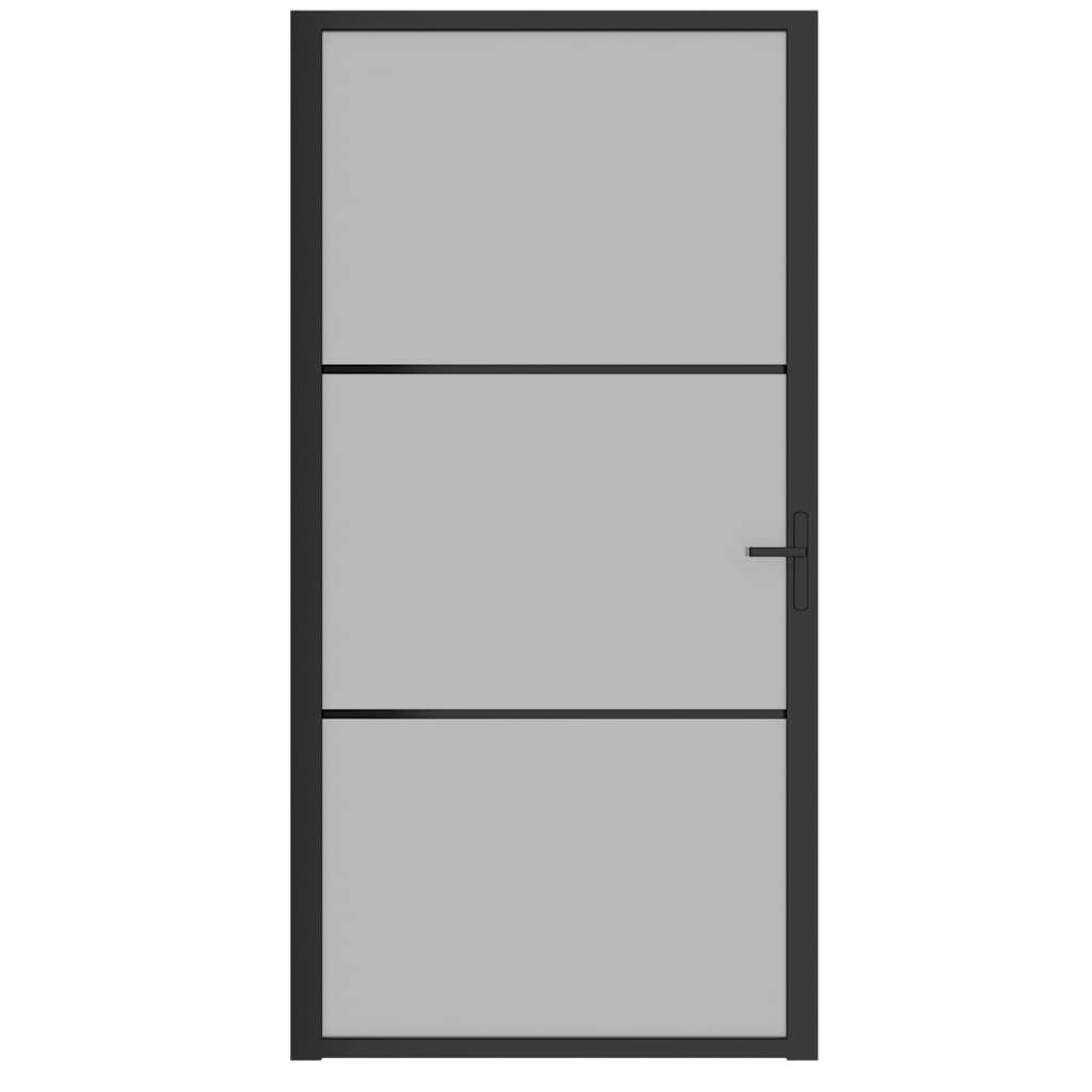 Vidaxx porte intérieure 102,5x201,5 cm verre dépoli et aluminium noir