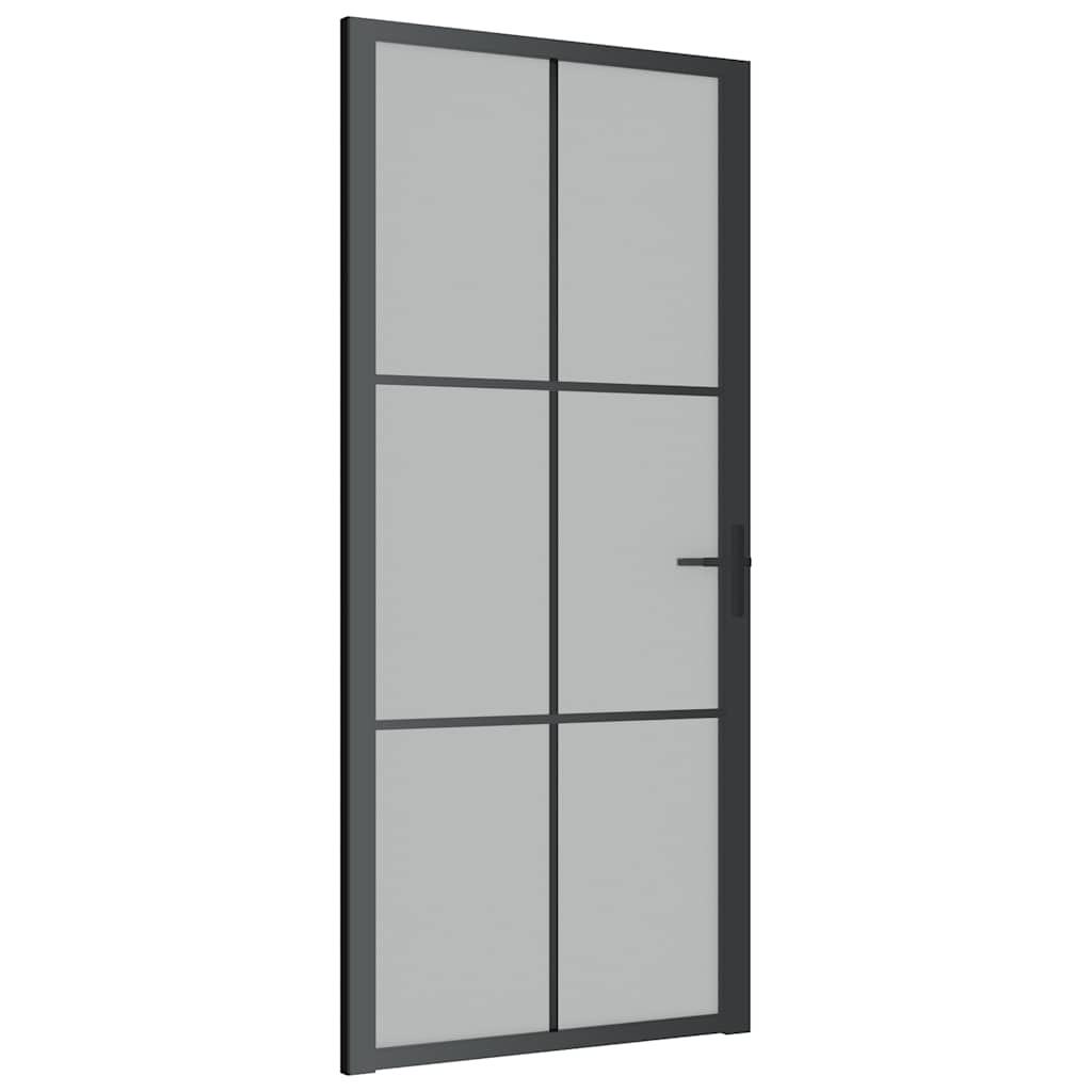Vidaxx porte intérieure 93x201,5 cm verre dépoli et aluminium noir