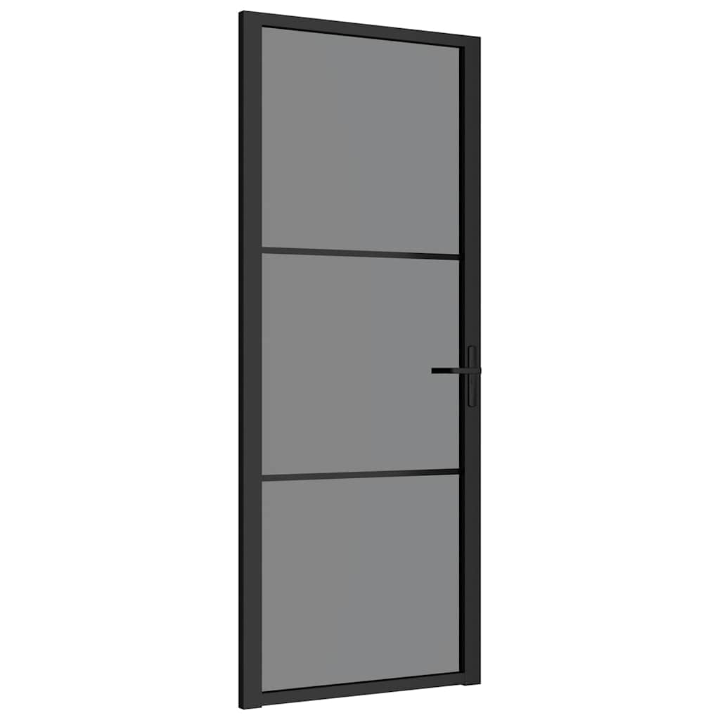 Vidaxx porte intérieure 83x201,5 cm verre ESG et aluminium noir