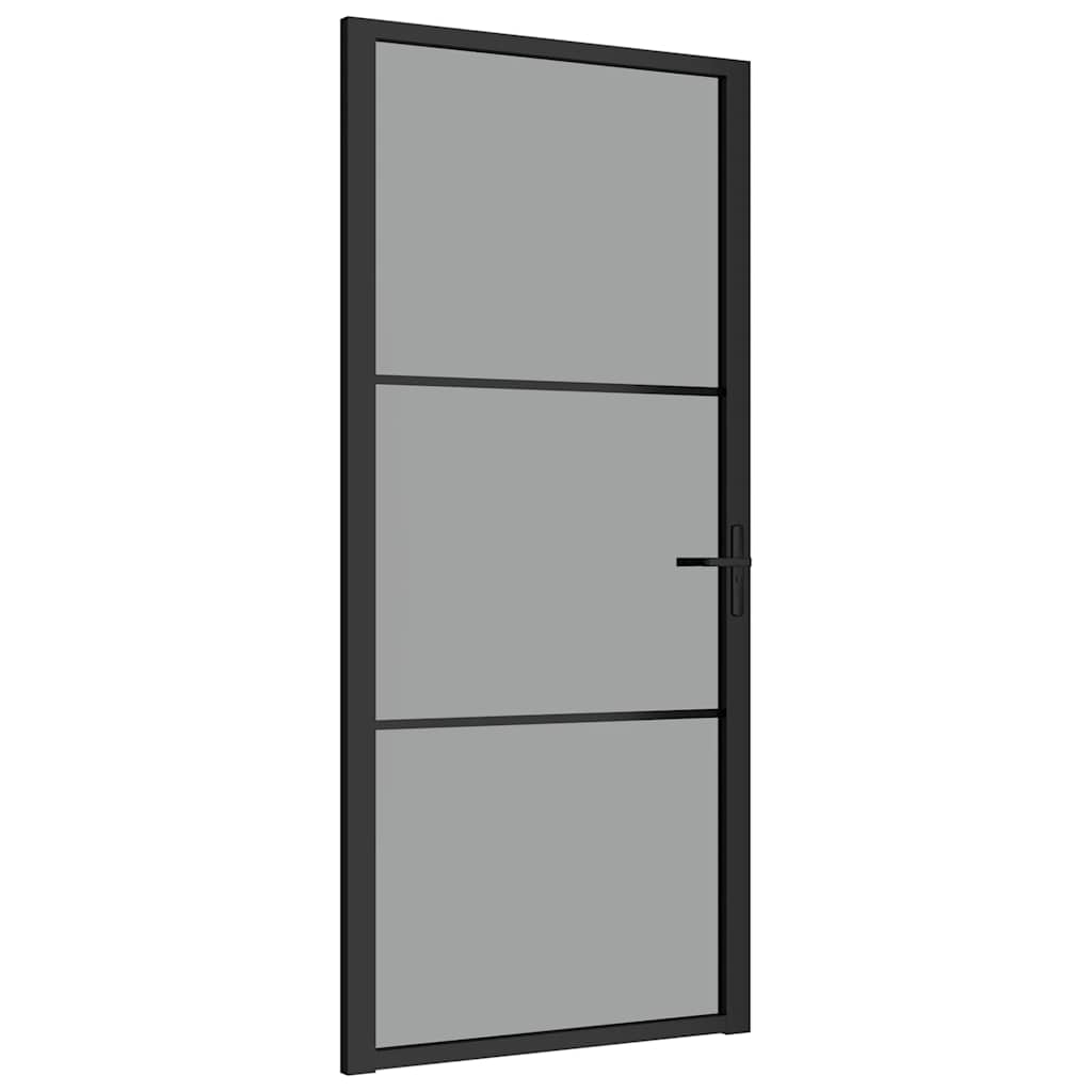 Vidaxx porte intérieure 93x201,5 cm verre ESG et aluminium noir