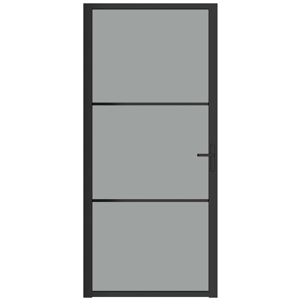 Vidaxx porte intérieure 93x201,5 cm verre ESG et aluminium noir