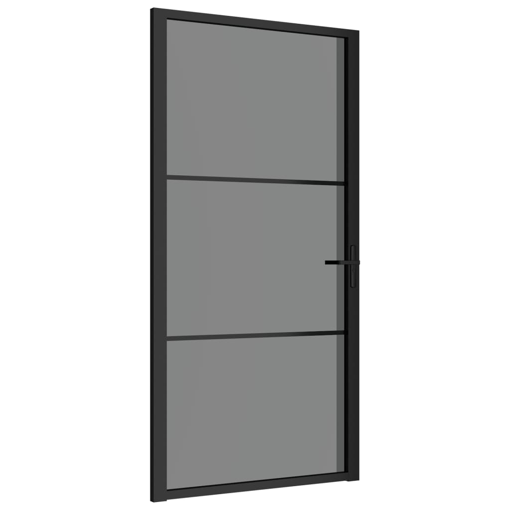 Vidaxl Porte intérieure 102.5x201.5 cm Verre ESG et noir en aluminium