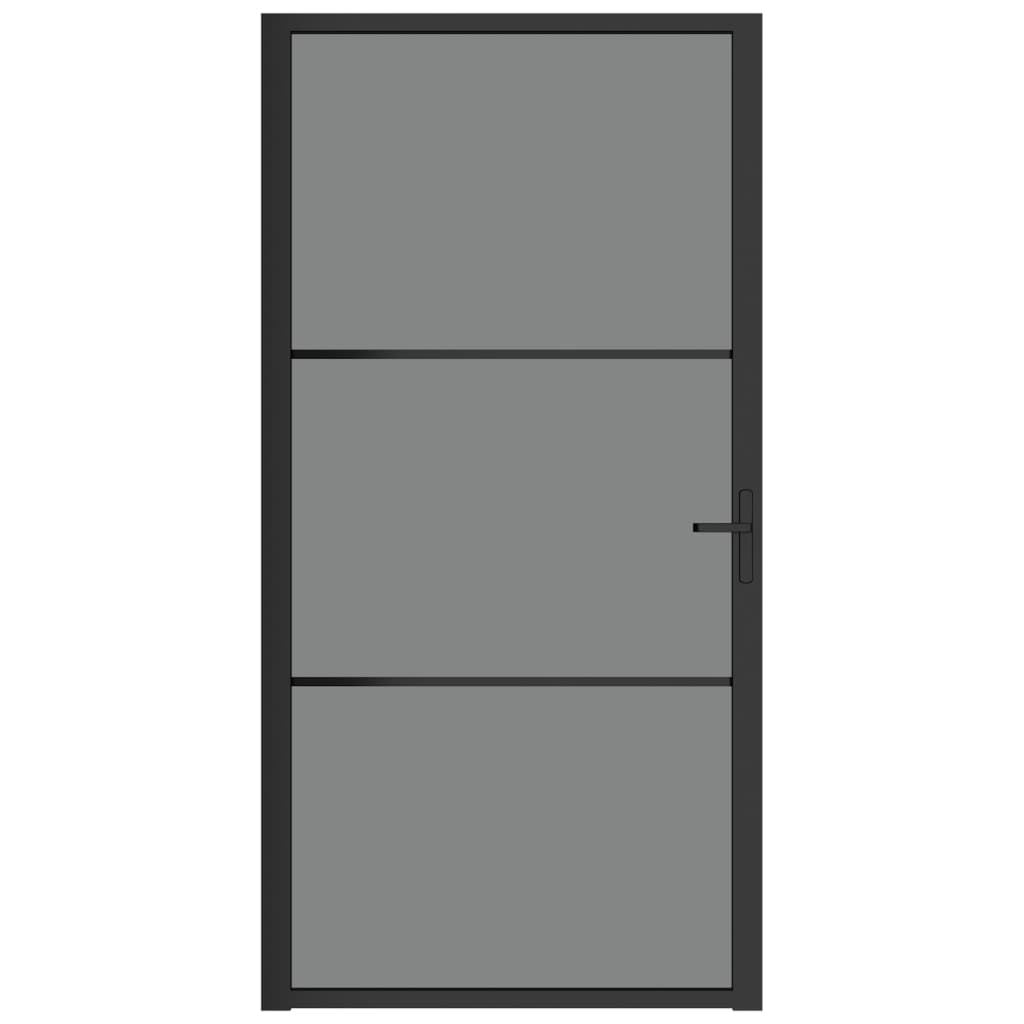Vidaxl Porte intérieure 102.5x201.5 cm Verre ESG et noir en aluminium