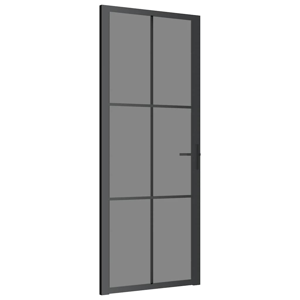 VidaXL Porte intérieure 83x201,5 cm verre ESG et aluminium noir