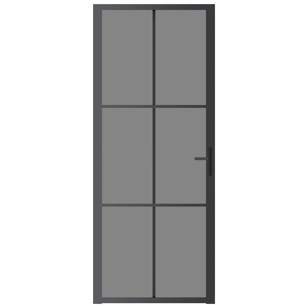 VidaXL Porte intérieure 83x201,5 cm verre ESG et aluminium noir