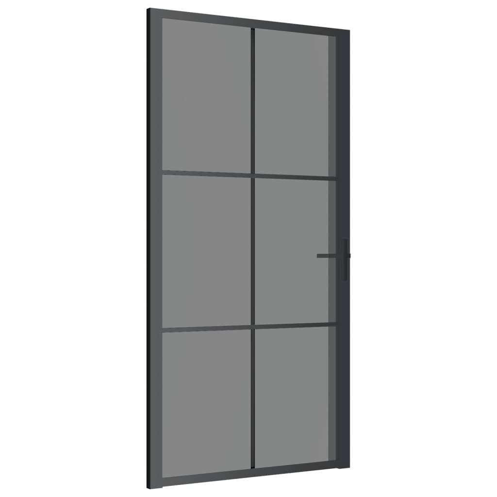 VidaXL Porte intérieure 102,5x201,5 cm verre ESG et aluminium noir