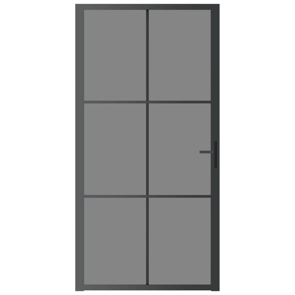 VidaXL Porte intérieure 102,5x201,5 cm verre ESG et aluminium noir
