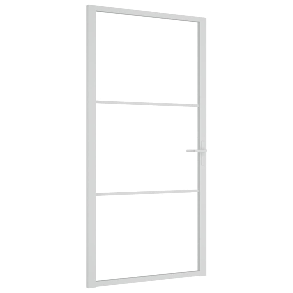 VidaXL Porte intérieure 102,5x201,5 cm verre ESG et aluminium blanc
