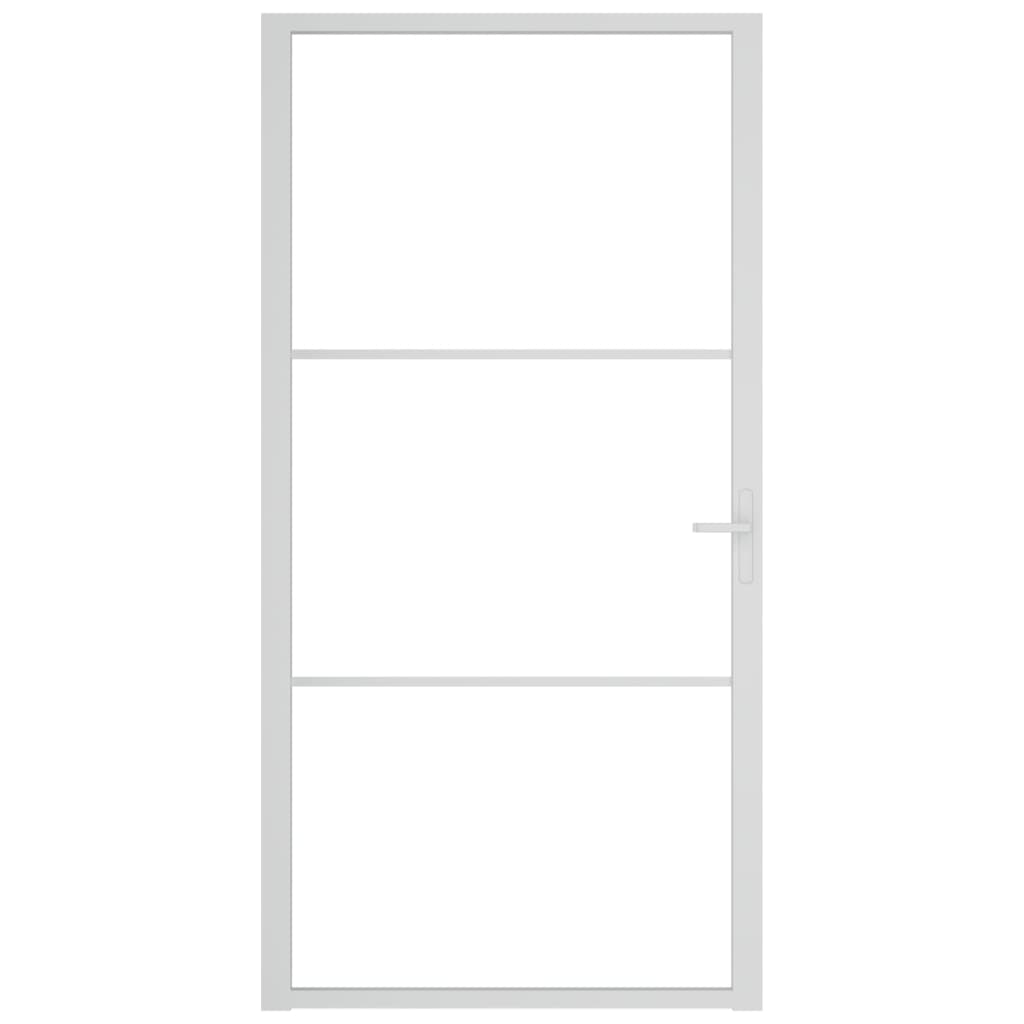 VidaXL Porte intérieure 102,5x201,5 cm verre ESG et aluminium blanc