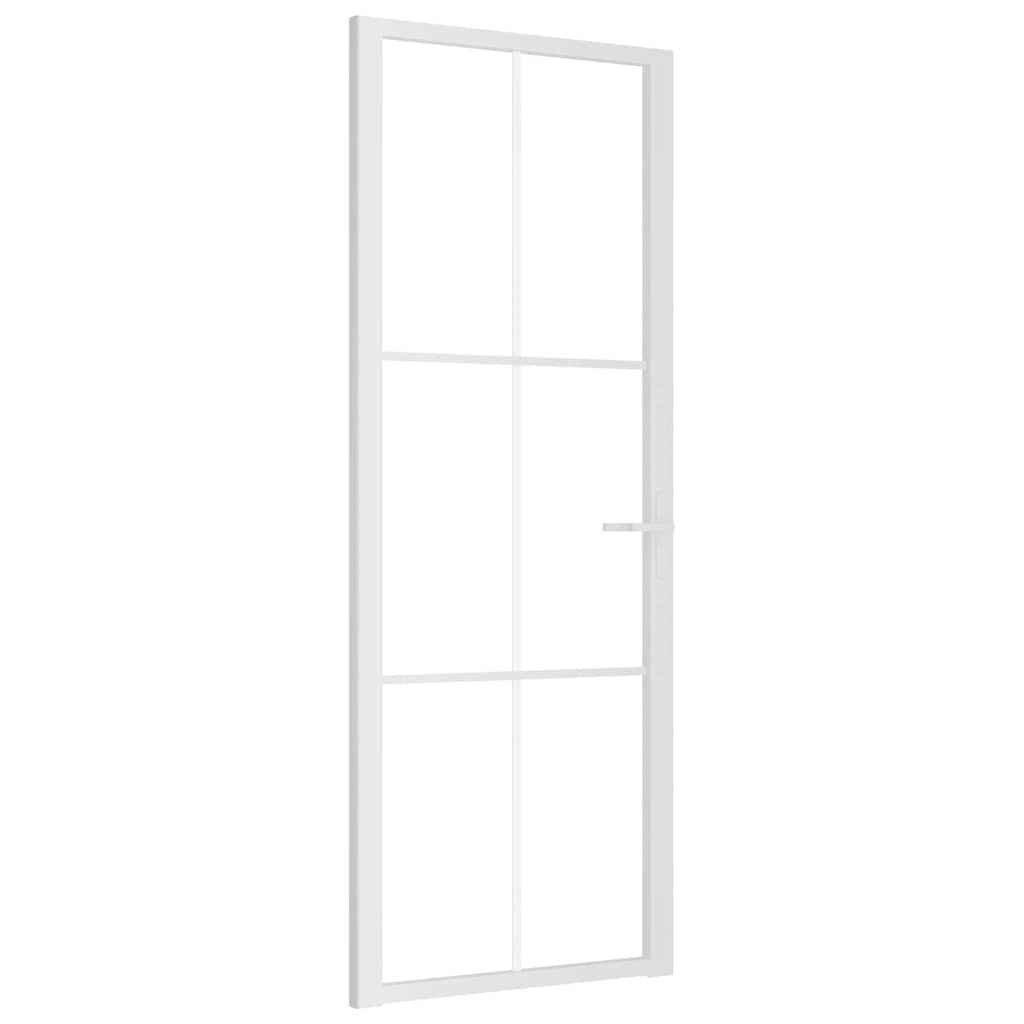 VidaXL Porte intérieure 76x201,5 cm verre ESG et aluminium blanc