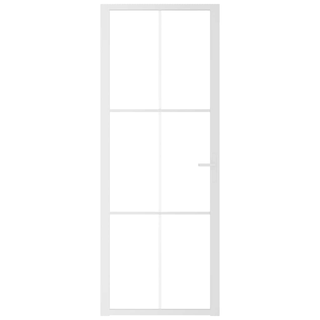 VidaXL Porte intérieure 76x201,5 cm verre ESG et aluminium blanc