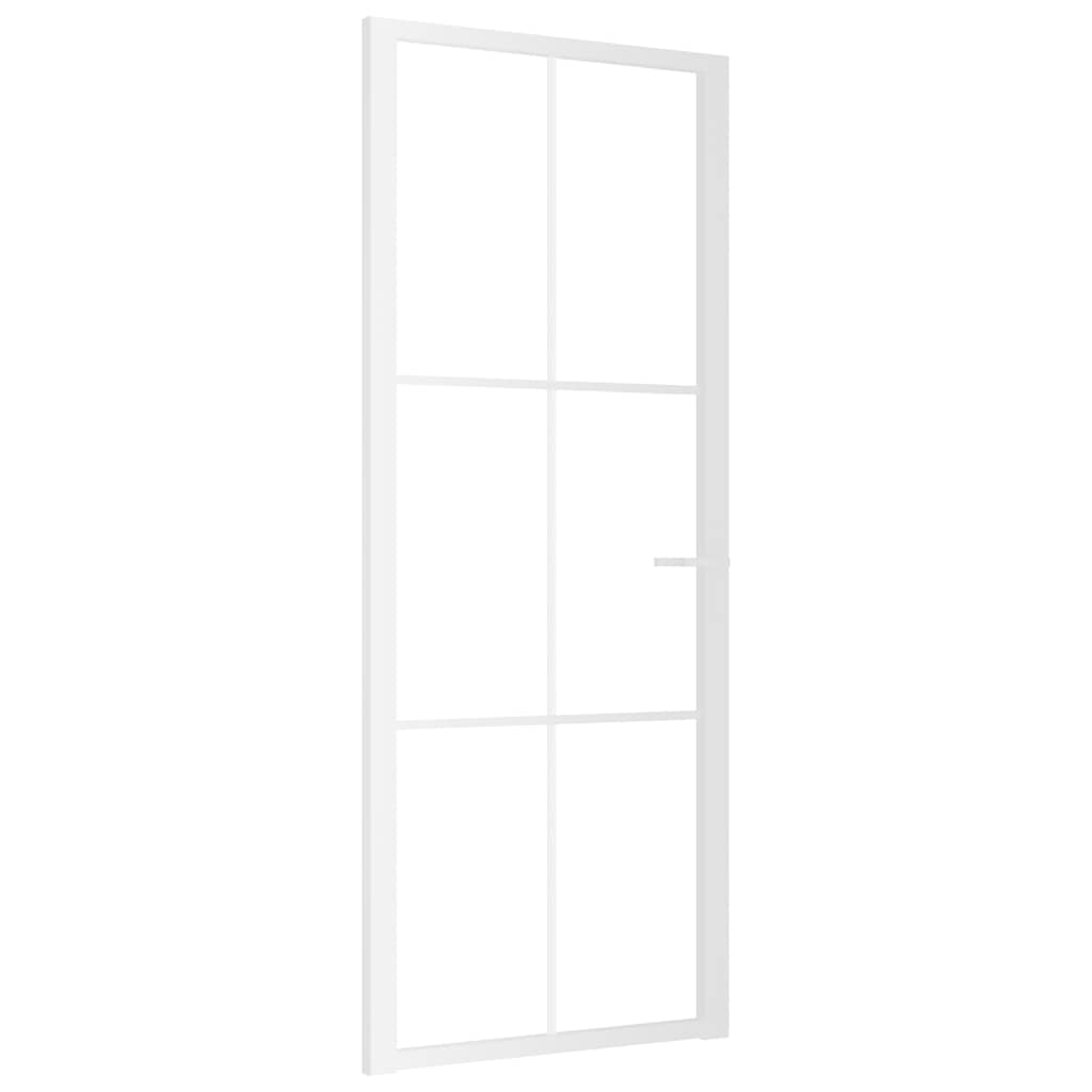 VidaXL Porte intérieure 83x201,5 cm verre ESG et aluminium blanc