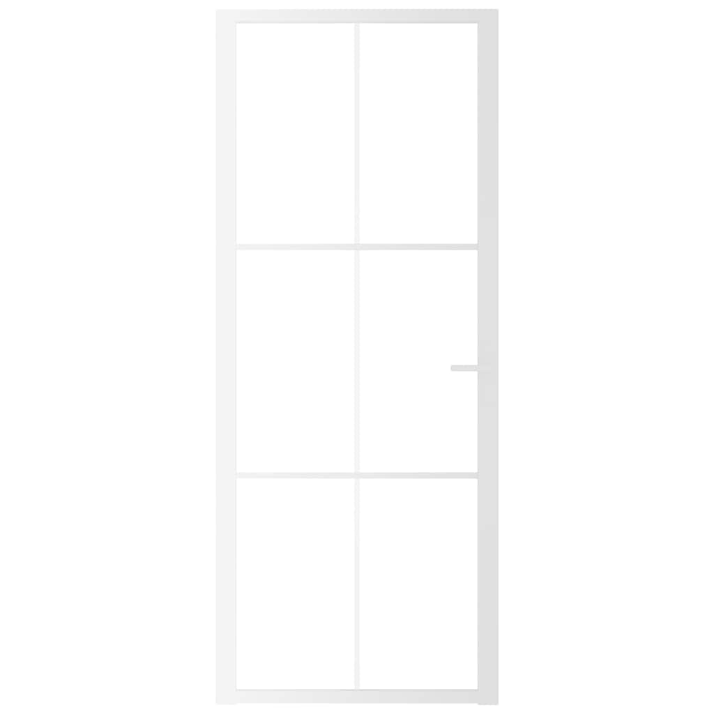 VidaXL Porte intérieure 83x201,5 cm verre ESG et aluminium blanc