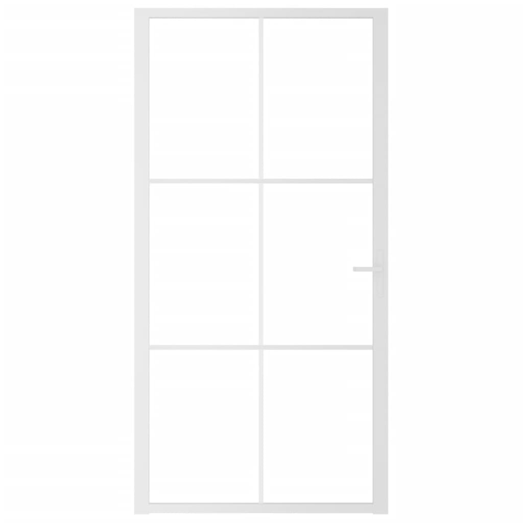 VidaXL Porte intérieure 102,5x201,5 cm verre ESG et aluminium blanc