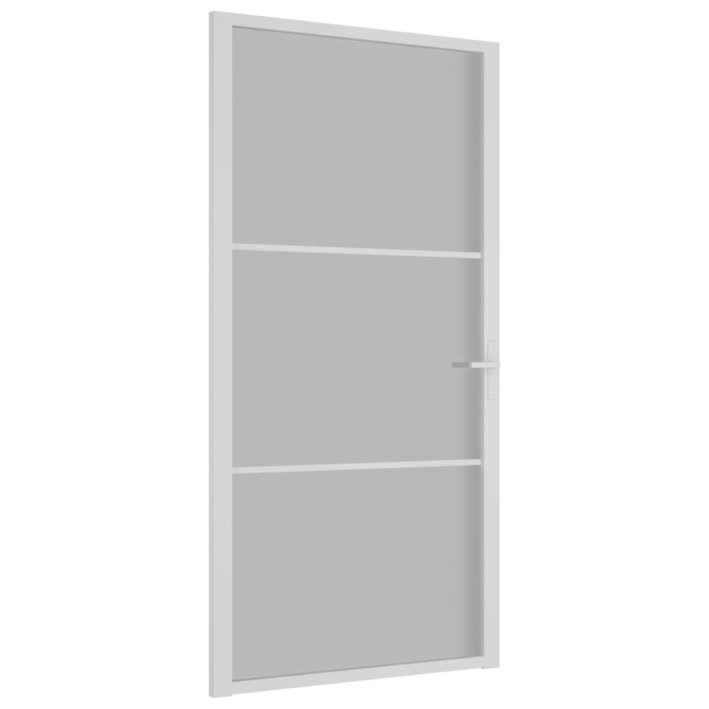 Vidaxl Porte intérieure 102.5x201,5 cm en verre Matt et aluminium blanc