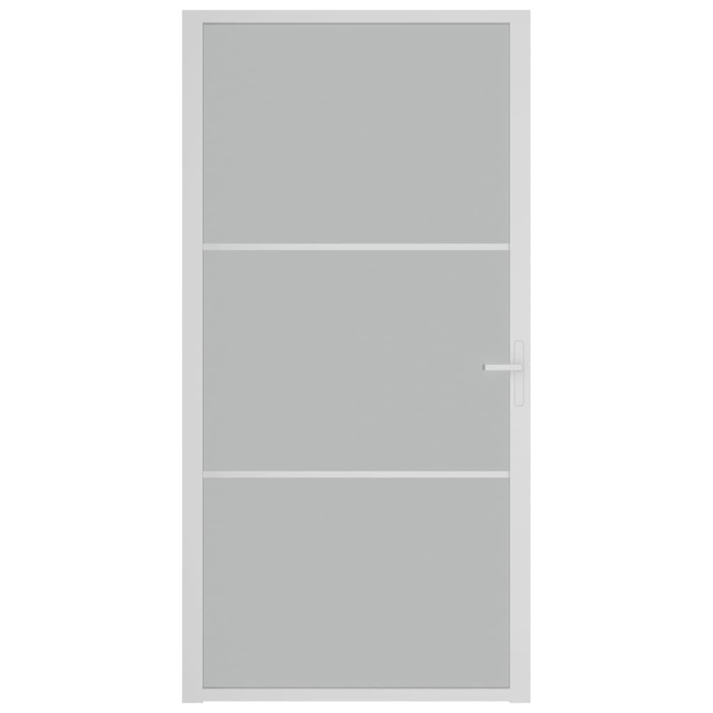 Vidaxl Porte intérieure 102.5x201,5 cm en verre Matt et aluminium blanc