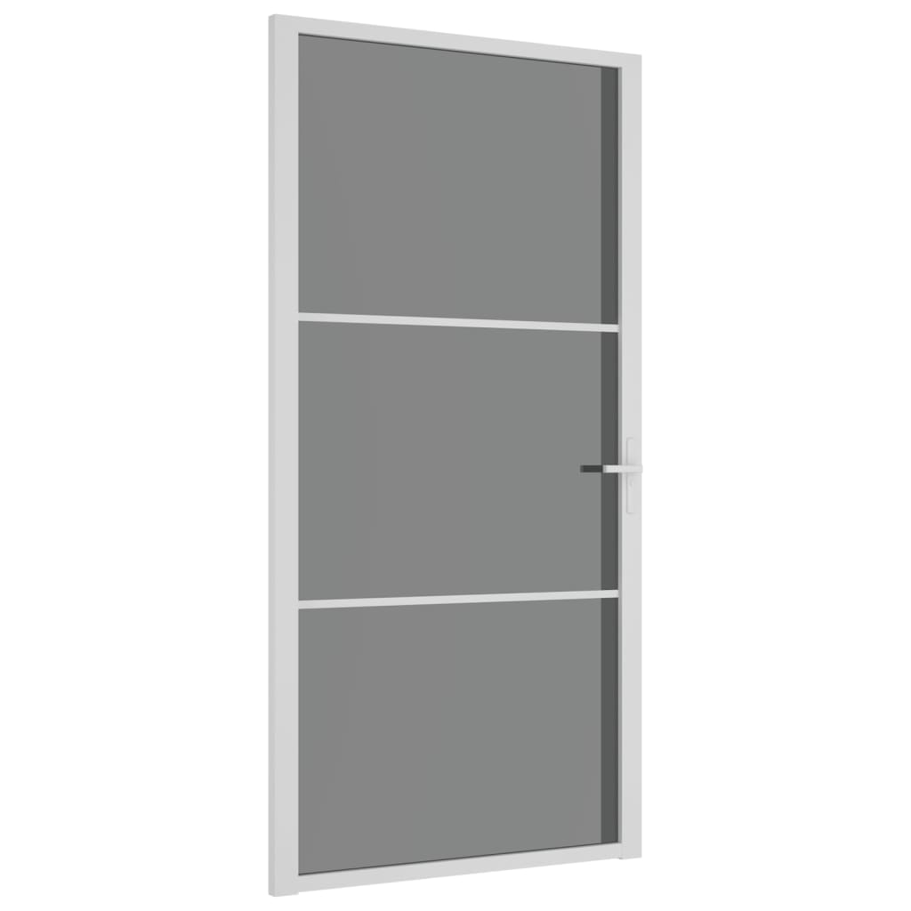 VidaXL Porte intérieure 102,5x201,5 cm verre ESG et aluminium blanc
