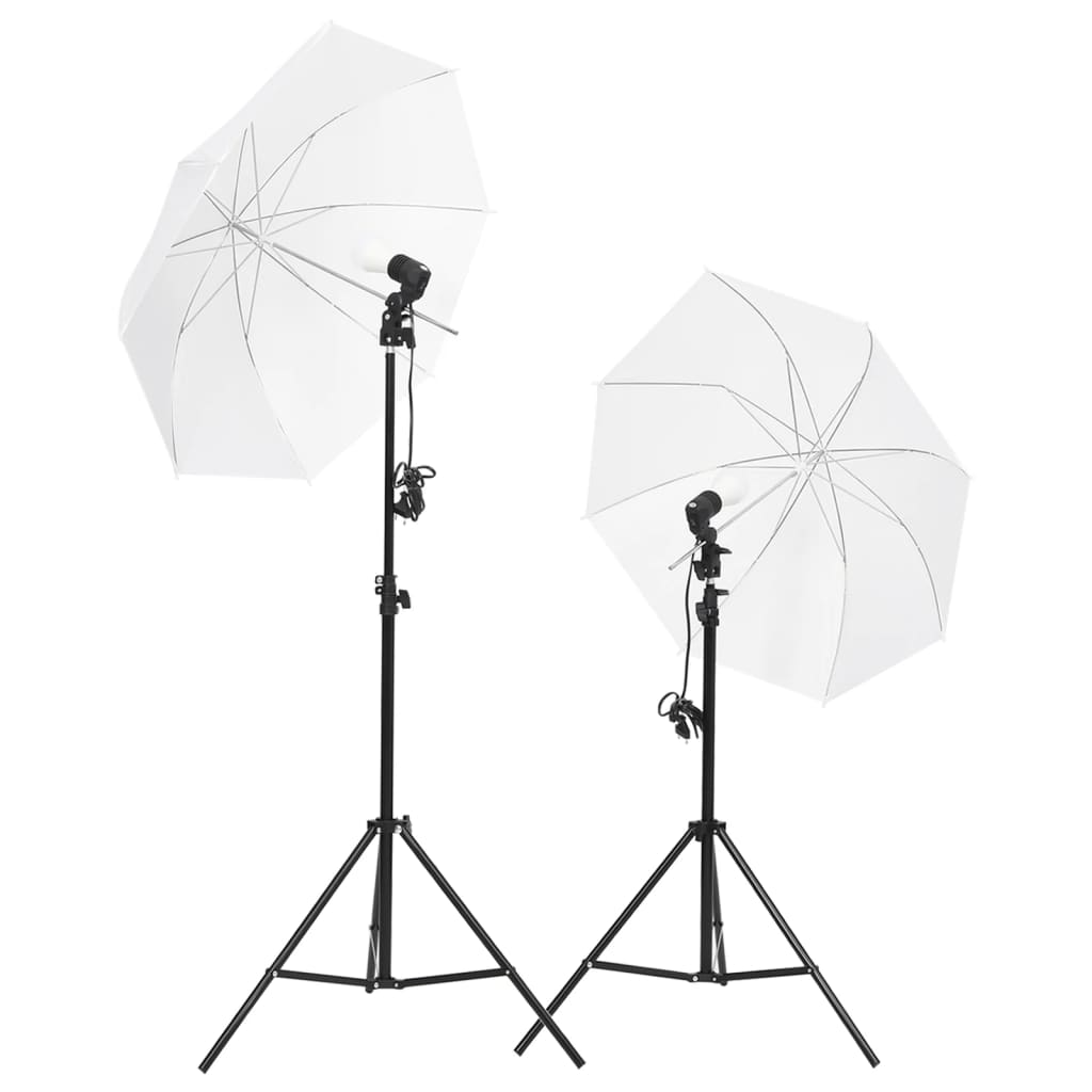 VidaXL Studio photo avec jeu de lumière, écran de fond et réflecteur