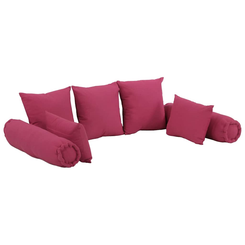 Vidaxl 7 pièces coussin décorative set tissu rose