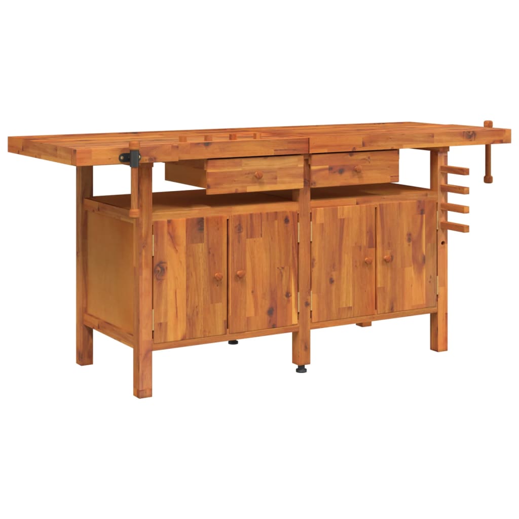 VidaXL Établi avec tiroirs et étaux 192x62x83 cm bois d'acacia