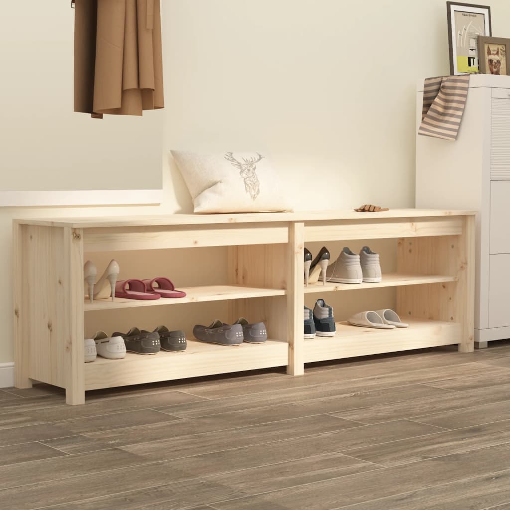 Vidaxx banc à chaussures 160x36,5x50 cm bois de pin massif