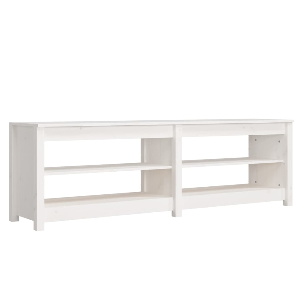 Vidaxx banc à chaussures 160x36,5x50 cm bois de pin massif blanc